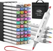 48 OR 72 Colors Alcohol Markers Brush Tip, Double Tipped Craft Markers Set
