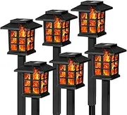 Xmart Solar Lights for Outside, 6 Pack Flickering Flame LED Solar Outdoor Lights, Waterproof Solar Garden Lights Maintain for Christmas, Garden, Landscape, Path, Yard, Patio.
