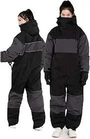 [KYOFIS] Snowsuit Insulated Ski Jumpsuit, Motorbike Windproof Clothing, Rescue SuitSnowsuit, Waterproof Windproof, for Adults/Men/Women(Gray,XXXX-Large)