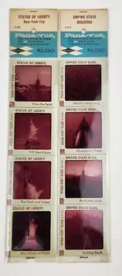 2 Sets of Pana-Vue Souvenir Slides Statue of Liberty And Empire State Building