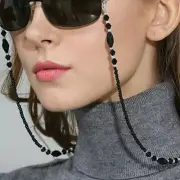 Black beaded cord chain lace lanyard strap string for reading eyewear glasses