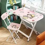 Student Foldable Desk and Chair Cover, Children's Desk and Study Desk and Chair Home Set, Suitable for Students with Cartoon Desks and Chairs with A Height of 60-160cm