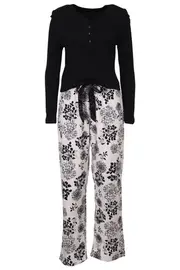 Hana Single Rose Print Pj Set--BEN-106-7171S