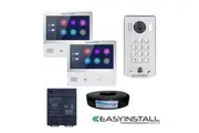 Eyevision EasyInstall Two-Wire Video Intercom With Two Touch Screen Monitor and Surface Mount 2MP, 170 Super Wide Angle Video Intercom Doorbell