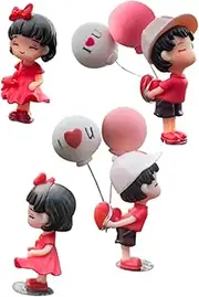 EXAOMBLE 2 Pairs Adorable Kissing Couple Dashboard Ornament Cute Vehicle Interior Decoration Romantic Car Decor Balloons for Friends Loved Ones