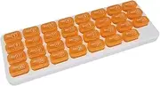 TENOL Monthly 31 Days Pill Organizer Portable Travel Pill Box Dispenser Medicine case for ///-Arthritis Friendly, Orange