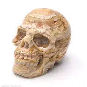 Skull 53mm Lace Agate 210g, Natural Gemstone,Hand Carved, Metaphysical
