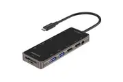 PROMATE 11-in-1 USB Multi-Port Hub with USB-C Connector. Includes 100W PD, Dual