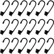 20 Pcs Plastic-Coated Bungee Shock Cord Hook Spiral Wire Hooks End for Cords