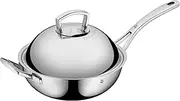 [WMF] Wok Multiply 28cm with Metal lid, Stainless Steel, Silver, 57.5 x 33.2 x 20.3 cm