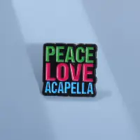 在飛比找蝦皮購物優惠-Peace Love Acapella 琺瑯別針胸針卡通文字