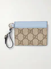 [Gucci] Gucci - Gg Emblem Printed Coated-canvas And Leather Cardholder - Beige - One size One size Neutrals