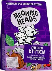 Meowing Heads Dry Cat Food for Kittens - Smitten Kitten - 100% Natural Fish and Chicken with No Artificial Flavours, Good for Healthy Brain Development, 450 g