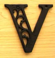 Cast Iron Letter V