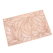 4/6PCS Anti-slip PVC Square Washable Placemats Insulation pad Kitchen Dining Table Mat Rosegold