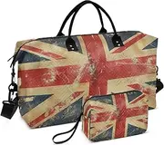 [ZRYSMY] Old Britain Flag Duffel Bag for Traveling, Travel Bag Gym Bag, with Multiple Interior Pockets Shoulder Weekender Bag for Women Men with Toiletry Bag 20.5L x 1.9W x 13.8H, Multi-Colored, one