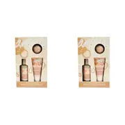 2x 3pc Urban Hailey 100g Bath Salt/50g Bath Bomb/50ml Body Scrub Care Set Pink