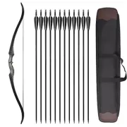 60" Archery Takedown Recurve Bow Wood RISER for L/R Hand Hunting 25-50lbs Bow