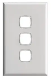 2x HPM EXCEL SERIES GRID & PLATE 117x73mm 3-Gangs Flush Mount,Gloss White