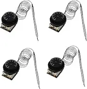 Mellisso 4X 1NC 1NO AC 250V/380V 16A 0-40C Temperature Control Switch Capillary Thermostat