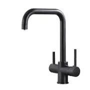 ROVOGO 3 in 1 Kitchen Sink Faucet with Drinking Water Faucet, Cold and Hot Mixer Taps, Bar Water Filter Faucet (Matte Black)