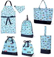COLORFUL CANDY STYLE NT504200 Kindergarten Entrance 6-Piece Set, Water Repellent Type, Lesson Bag, Quilting, Gusset, Shoe Case, Drawstring Gymnastics Clothing Bag, Lunch Bag, Cup Bag, Small