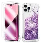 iPhone 14 Pro Max 5G Case Girls Liquid Glitter Shockproof Protective Phone Cover