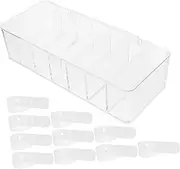 LABRIMP Cable Management Box with Cover Transparent Cable Compartment Organizer for Efficient Cord Storage for Desk and Shelf Organization