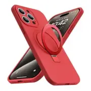 Designed for iPhone 15 Pro Case with Magnetic Invisible Stand Compatible Red
