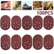 100x 150mm 6-Hole Sanding Discs 60 Grit Hook and Loop Orbital Sander Pad