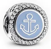 [PANDORA] Moments Charm Home & Anchor 792016CZ_E038 Sterling Silver with Zirconia Compatible Moments Bracelets, One size, Sterling Silver, Cubic Zirconia