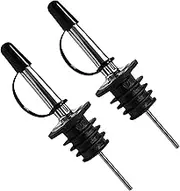 2Pcs Oil Pourer Bottle Pourers for Spirits Stainless Steel Silicone Stopper Oil Pourer Spout Olive Oil Pourer Spirit Pourers Bottle Pourers Oil Bottle Pourers Bar Bartender Accessories