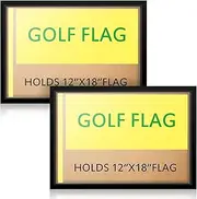 Marsui 2 Pieces Golf Flag Frame for 12'' x 18'' Golf Flag Compact Black Photo Frame for Boat Golf Garden Flags, Flag Not Included