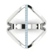 0.1 ct Round Cut Gemstone Statement Promise Ring White Gold, Anniversary Gift