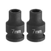 2pcs Deep Impact Socket 3/8" Drive by 7mm Metric 6 Point Socket 30mm Long