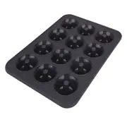 Daily Bake Silicone 12-Cup Mini Doughnut Pan Mould 32.5x24.5cm Charcoal