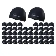 Aqua Sphere Plain Silicone Swimming Cap, Black/White, 50-Pack