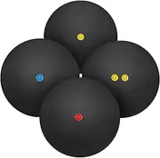 Gogogmee Elastic Squash Balls 4 Pieces Set for Baseball Toys Squash Racket Sports for Indoor/Outdoor Training