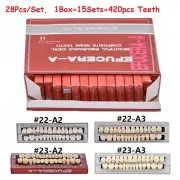 15Sets Dental Acrylic Resin Denture A2 A3 Shade False Teeth Full Set Upper Lower