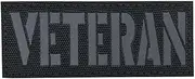uuKen Veteran Patch Black with Hook and Loop 3.34"×1.34" Reflective Laser Cut for Hats Bags Backpacks Vests Jackets (RF Black)