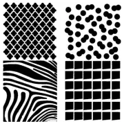 Really Great Stencils, Fun Patterns 1 Stencil, 5x5", Background, Stripes, Boxes
