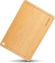 Skovtree Large Bamboo Chopping Board, 38x25.5cm Cutting Board for Kitchen with Handle, Juice Groove for Cutting Meat, Vegetables, Fruits and Fish.
