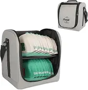 SCAVATA Large Hat Bag for Baseball Caps, Hat Organizer Bag for Traveling & Moving, Storing Snapback Cap, Portable Hat Carrier Holder Case for 12-16 Caps (Grey)