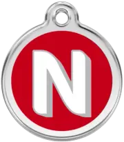 Red Dingo Alphabet "N" - Lifetime Guarantee - Cat, Dog, Pet ID Tag Engraved