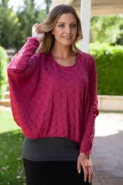 Waffle Wool Cocoon Top--VIG-VW390-Y14