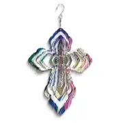 Multi-color Stainless Steel 12in Cross Wind Spinner