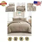 Lightweight King Size Seersucker Comforter Set - 3-Piece Microfiber Ensemble