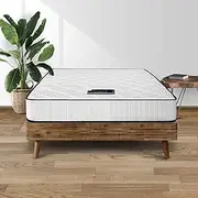 Giselle Bedding Queen Mattress Bed Mattresses Firm Foam Topper 21cm Thickness, with 6-Coli Spring System and Breathable Tight Top, 5Yrs Warranty, Medium Firm, White with Vacuum Packed