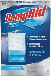 DampRid Fragrance Free Hanging Moisture Absorber, 16 oz (3 Pack) – Eliminates Mu