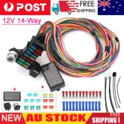 12V 14 Circuit Wiring Harness For Street Hot Rat Rods Custom Universal Wire Kit